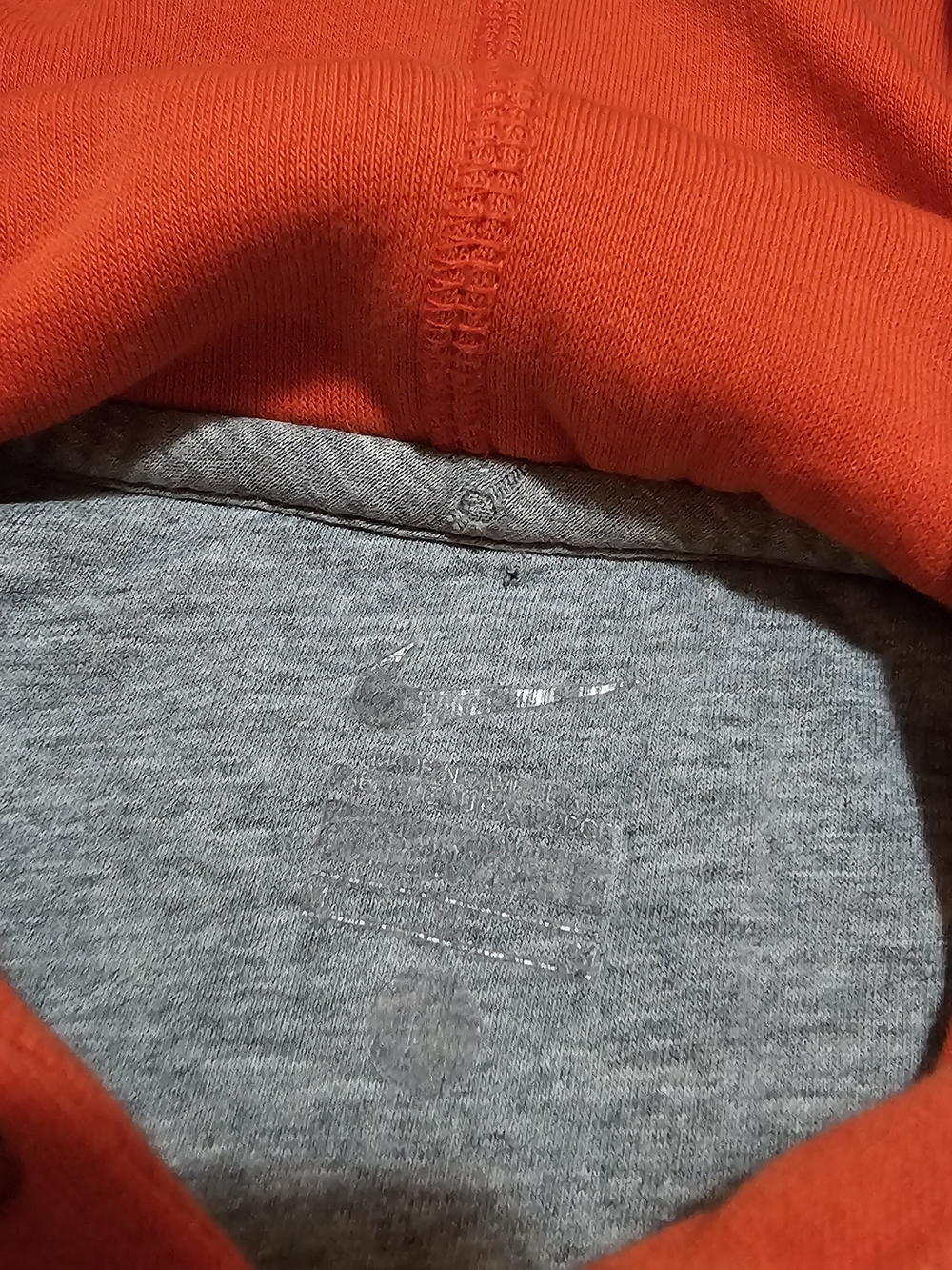 Vintage Y2k Nike Men's Orange Pullover Hoodie - Picture 5 of 7